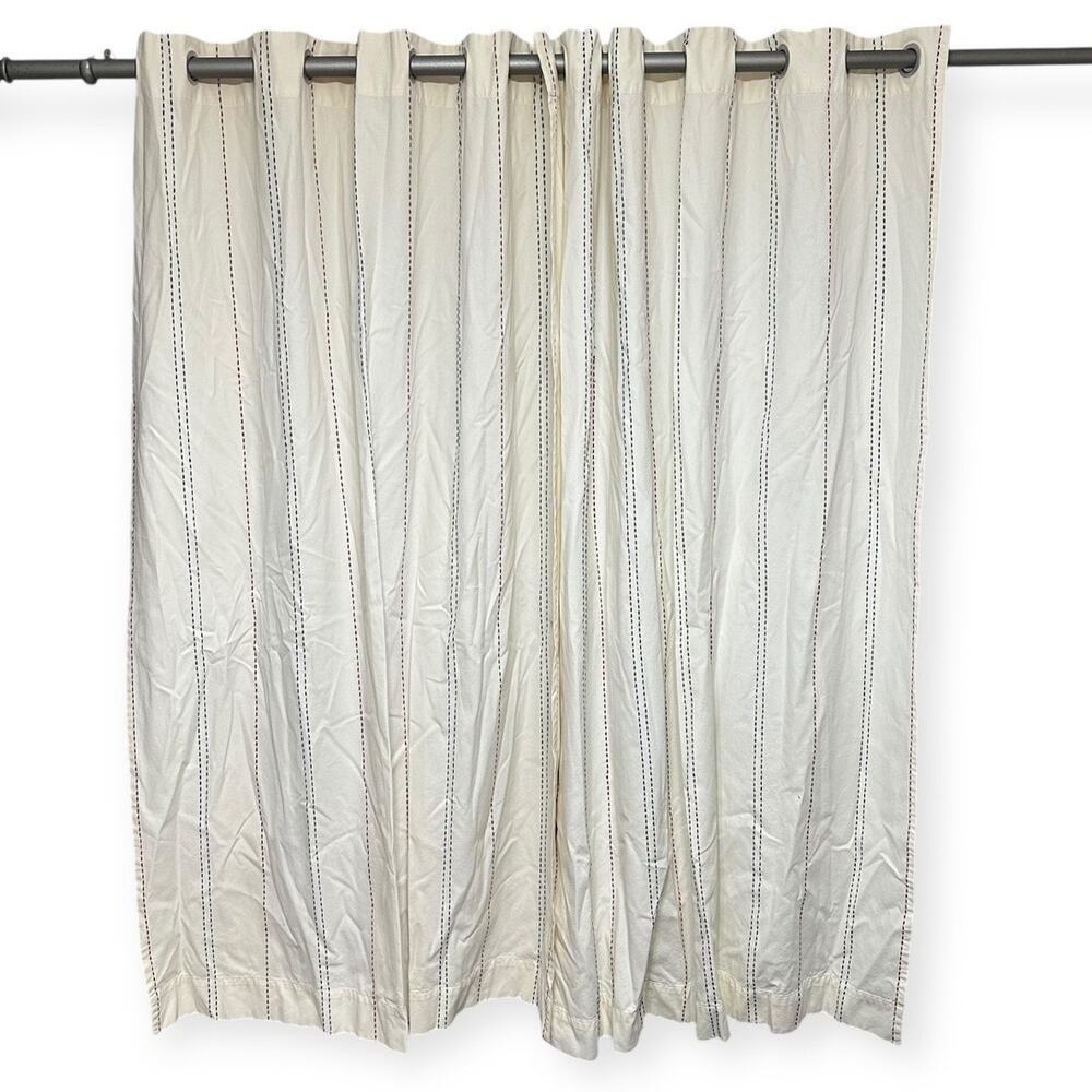 Pottery Barn Kids Pickstitch Curtain Red and Blue  44 x 63